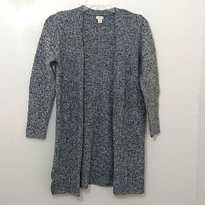 J Crew Long Open Front Cardigan Sweater Oversized‎ XS Wool Blend Long Sleeve